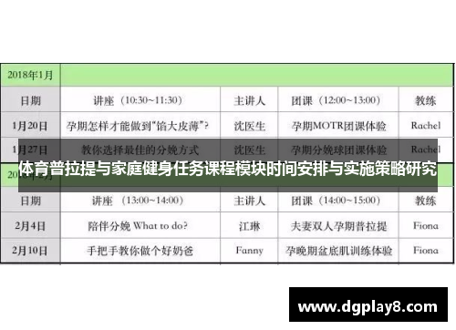 体育普拉提与家庭健身任务课程模块时间安排与实施策略研究